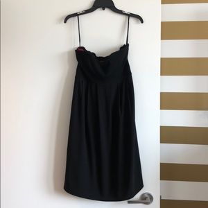Strapless black club Monaco dress with pockets
